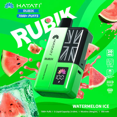 Hayati Rubik 7000+ Puffs Disposable Vape Kit Pack of 5