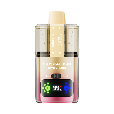 Crystal Pro Switch 30K Puff Prefilled Pod Kit - Box of 5 in Banana Ice Strawberry Banana Flavor Available at GvapeKing