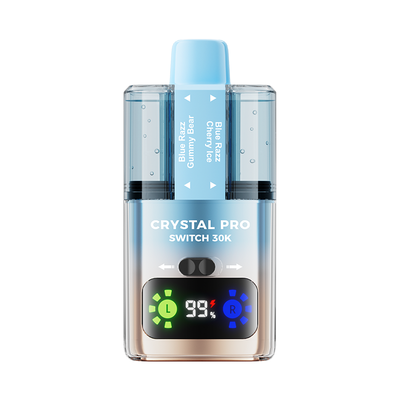 Crystal Pro Switch 30K Puff Prefilled Pod Kit - Box of 5 in Blue Razz Gummy Blue Razz Cherry Ice Flavor Available at GvapeKing