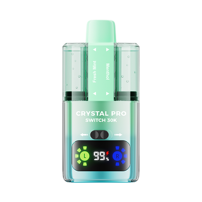 Crystal Pro Switch 30K Puff Prefilled Pod Kit - Box of 5 in Fresh Mint Menthol Flavor Available at GvapeKing