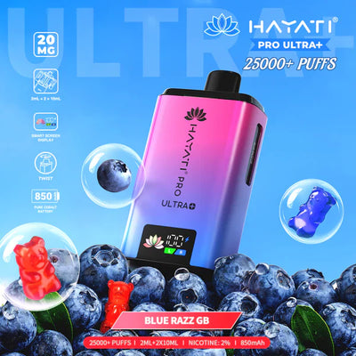 Hayati Pro Ultra Plus 25000 Prefilled Pod Kit in Blue Razz GB Available at GvapeKing