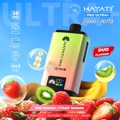 Hayati Pro Ultra Plus 25000 Prefilled Pod Kit in Kiwi Banana Available at GvapeKing