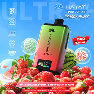 Hayati Pro Ultra Plus 25000 Prefilled Pod Kit in Watermelon B'gum Available at GvapeKing