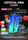 Crystal Pro Twist 15000+ Puffs - Blueberry Raspberry - Blue Sour Raspberry - Disposable Vape Device - 20mg