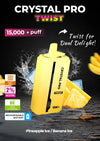 Crystal Pro Twist 15000+ Puffs - Pineapple Ice - Banana Ice - Disposable Vape Device - 20mg