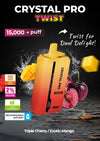Crystal Pro Twist 15000+ Puffs - Triple Cherry - Exotic Mango - Disposable Vape Device - 20mg
