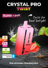 Crystal Pro Twist 15000+ Puffs - Pink Lemonade - Strawberry Kiwi - Disposable Vape Device - 20mg