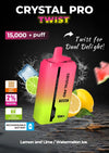 Crystal Pro Twist 15000+ Puffs - Lemon & Lime - Watermelon Ice - Disposable Vape Device - 20mg