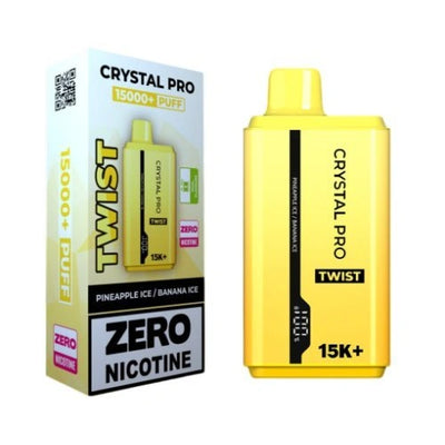 Crystal Pro Twist 15000+ Puffs - Pineapple Ice - Banana Ice - Disposable Vape Device - 0mg - Pack of 5