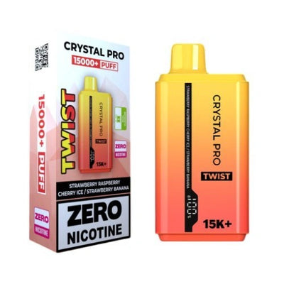 Crystal Pro Twist 15000+ Puffs - Strawberry Raspberry Cherry Ice - Strawberry Bnana - Disposable Vape Device - 0mg - Pack of 5